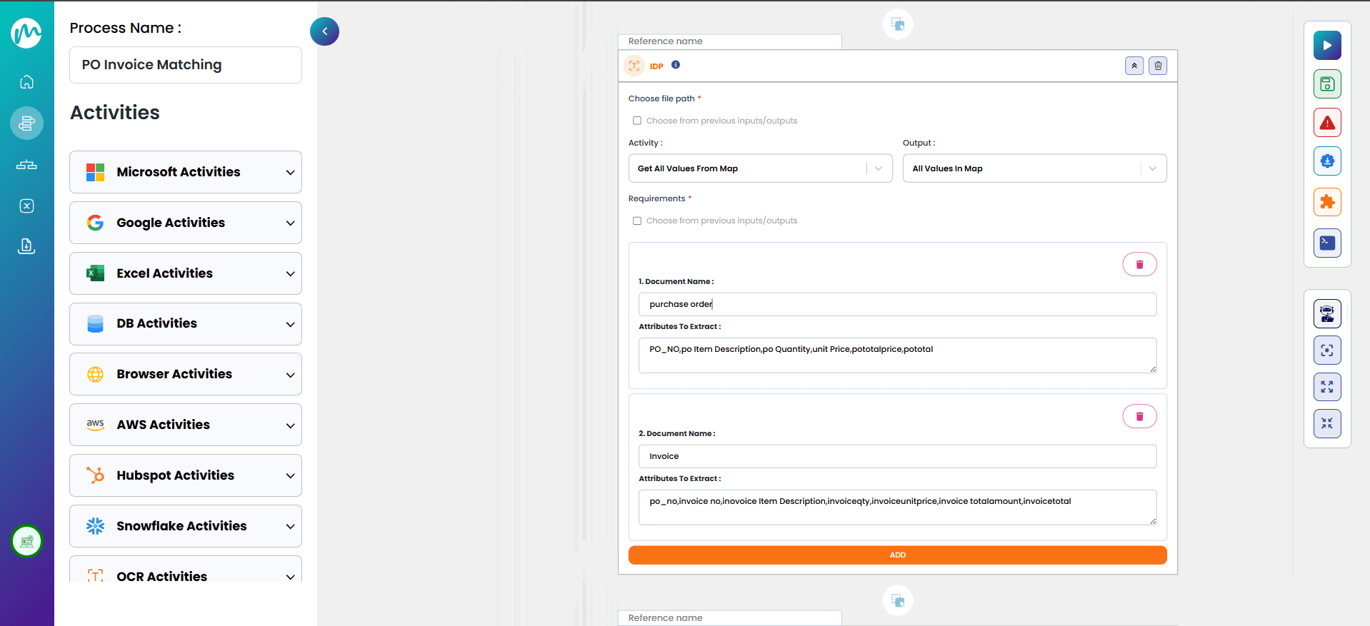meta-flow.ai Intelligent Document Processing interface