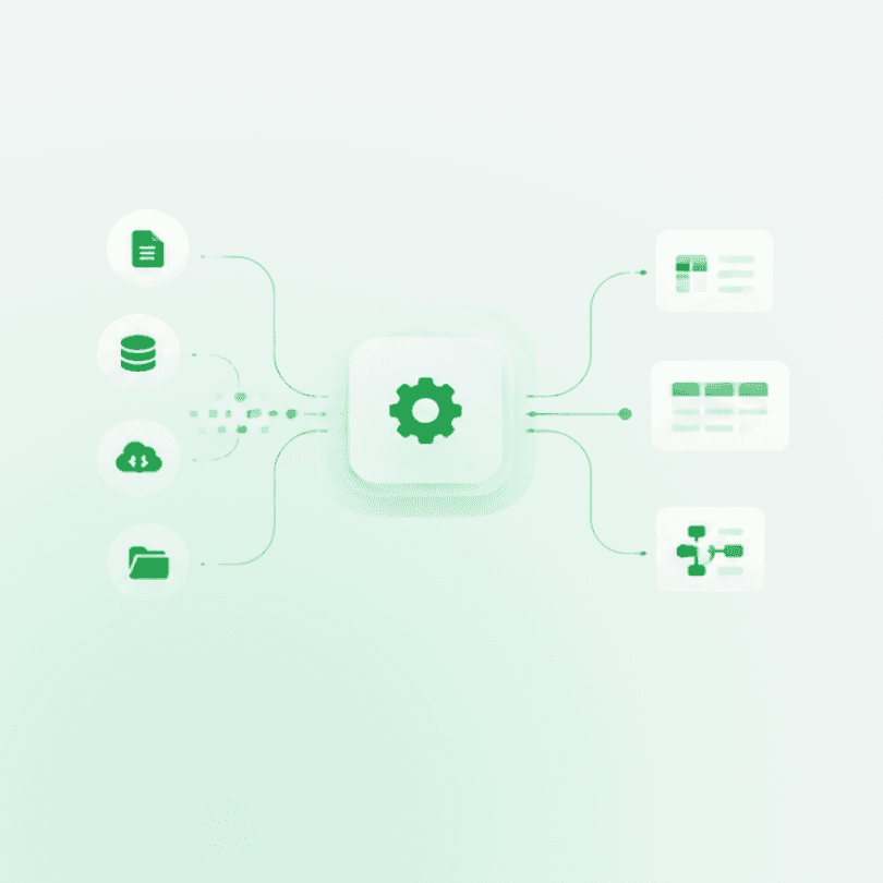 Business intelligence dashboard summarizing workflow actions and decisions